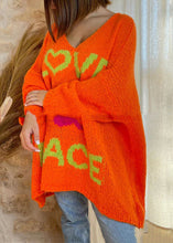 Load image into Gallery viewer, Style Orange Print Cozy Knit Sweaters Batwing Sleeve