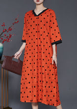 Load image into Gallery viewer, Style Orange V Neck Print Linen Maxi Dresses Summer