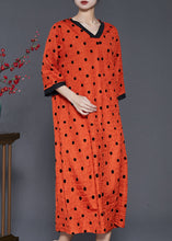 Load image into Gallery viewer, Style Orange V Neck Print Linen Maxi Dresses Summer