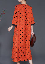 Load image into Gallery viewer, Style Orange V Neck Print Linen Maxi Dresses Summer