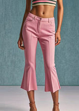 Load image into Gallery viewer, Style Pink Pockets High Waist Crop Flared Trousers