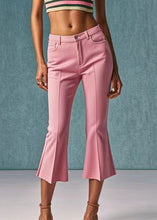 Load image into Gallery viewer, Style Pink Pockets High Waist Crop Flared Trousers