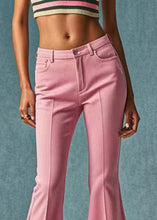 Load image into Gallery viewer, Style Pink Pockets High Waist Crop Flared Trousers