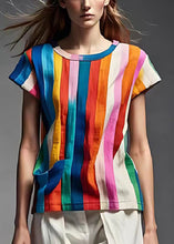 Load image into Gallery viewer, Style Rainbow Striped Pocket Cotton Beach Vest Summer