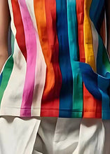 Load image into Gallery viewer, Style Rainbow Striped Pocket Cotton Beach Vest Summer