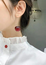 Load image into Gallery viewer, Style Red Cherry Made Of Acrylic Silver Drop Earrings