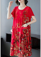 Load image into Gallery viewer, Style Red O-Neck Print Chiffon Maxi Dresses Summer