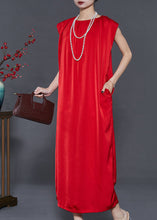 Load image into Gallery viewer, Style Red Oversized Draping Chiffon Maxi Dresses Summer