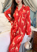 Load image into Gallery viewer, Style Red Peter Pan Collar Print Button Two Piece Set Long Sleeve