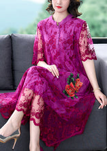 Load image into Gallery viewer, Style Rose Embroidered Floral Tulle Long Dresses Short Sleeve