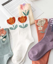 Load image into Gallery viewer, Style Versatile Floral Jacquard Cotton Mid Calf Socks