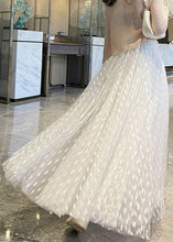 Load image into Gallery viewer, Style White Wrinkled Elastic Waist Tulle Skirts Summer