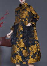 Load image into Gallery viewer, Style Yellow Jacquard Patchwork Pockets Cotton Dress Spring