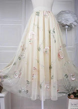 Load image into Gallery viewer, Stylish Apricot Embroidered High Waist Tulle Skirts Spring