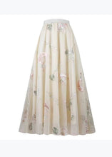 Load image into Gallery viewer, Stylish Apricot Embroidered High Waist Tulle Skirts Spring