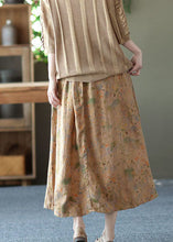 Load image into Gallery viewer, Stylish Apricot Wrinkled PocketsPrint Linen Skirts Summer