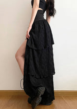 Load image into Gallery viewer, Stylish Black Lace Up Side Open Cotton Skirt Summer