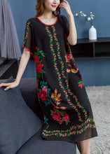 Load image into Gallery viewer, Stylish Black O Neck Print Patchwork Chiffon Dresses Summer