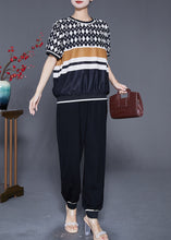 Load image into Gallery viewer, Stylish Black Oversized Print Chiffon Two Pieces Set Summer