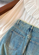 Load image into Gallery viewer, Stylish Blue Pockets High Waist Patchwork Denim Skirts Summer