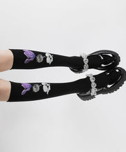 Load image into Gallery viewer, Stylish Bow Floral Jacquard Over The Calf Socks