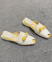 Load image into Gallery viewer, Stylish Comfy Grey Cowhide Leather Splicing Slide Sandals