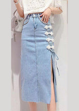 Load image into Gallery viewer, Stylish Denim Blue Patchwork High Waist Maxi Skirt