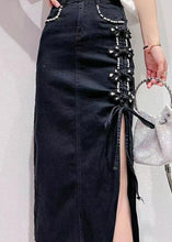 Load image into Gallery viewer, Stylish Denim Blue Patchwork High Waist Maxi Skirt