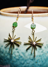 Load image into Gallery viewer, Stylish Fireworks Shape Gilding Fine Jade Drop Earrings