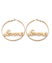 Load image into Gallery viewer, Stylish Gold Metal Alloy Graphic Hoop Earrings