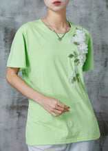 Load image into Gallery viewer, Stylish Green Embroideried Floral Cotton Tank Summer