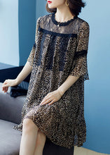 Load image into Gallery viewer, Stylish Leopard Ruffled Lace Patchwork Chiffon Dresses Summer