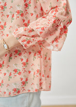 Load image into Gallery viewer, Stylish Orange Print Chiffon Blouse Top Spring