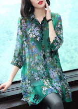 Load image into Gallery viewer, Stylish Peter Pan Collar Button Print Chiffon Shirt Tops Summer