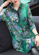 Load image into Gallery viewer, Stylish Peter Pan Collar Button Print Chiffon Shirt Tops Summer