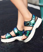 Load image into Gallery viewer, Stylish Pink Buckle Strap Peep Toe Platform Walking Sandals