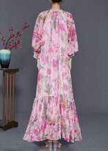 Load image into Gallery viewer, Stylish Pink Oversized Print Chiffon Maxi Dresses Spring