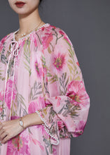 Load image into Gallery viewer, Stylish Pink Oversized Print Chiffon Maxi Dresses Spring