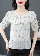 Load image into Gallery viewer, Stylish Pink Ruffled Print Chiffon Blouses Summer