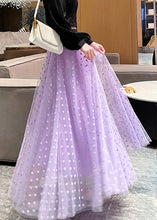 Load image into Gallery viewer, Stylish Purple Dot Elastic Waist Tulle Maxi Skirts