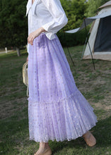 Load image into Gallery viewer, Stylish Purple Dot High Waist Tulle Skirts Summer