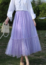 Load image into Gallery viewer, Stylish Purple Dot High Waist Tulle Skirts Summer