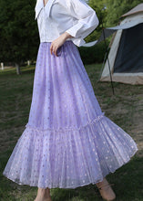 Load image into Gallery viewer, Stylish Purple Dot High Waist Tulle Skirts Summer