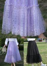 Load image into Gallery viewer, Stylish Purple Dot High Waist Tulle Skirts Summer