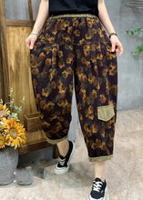 Load image into Gallery viewer, Stylish Purple Print Linen Harem Pants Summer