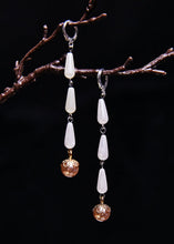 Load image into Gallery viewer, Stylish White Pearl Tassels Long Drop Earrings