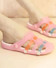 Load image into Gallery viewer, Summer New Comfy Pink Hollow Out Flats Slide Sandals