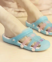 Load image into Gallery viewer, Summer New Comfy Pink Hollow Out Flats Slide Sandals