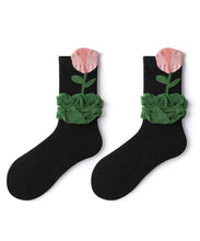 Load image into Gallery viewer, Summer Thin Wrinkled Jacquard Patterned Mid Calf Socks