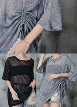 Load image into Gallery viewer, Unique Black Cinched Oversized Knit Tanks Summer